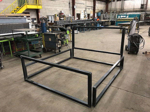 Industrial steel bed frame