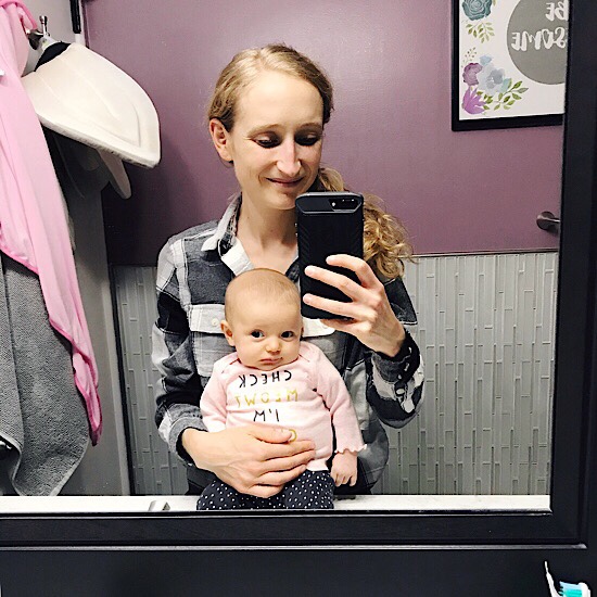 Mom and baby selfie in mirror